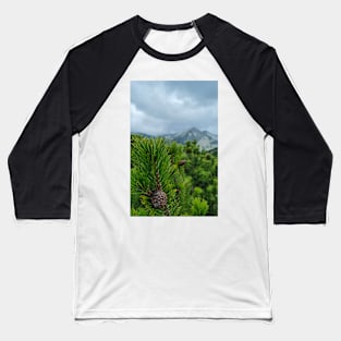 Mountain Pine Tree Scenery Baseball T-Shirt